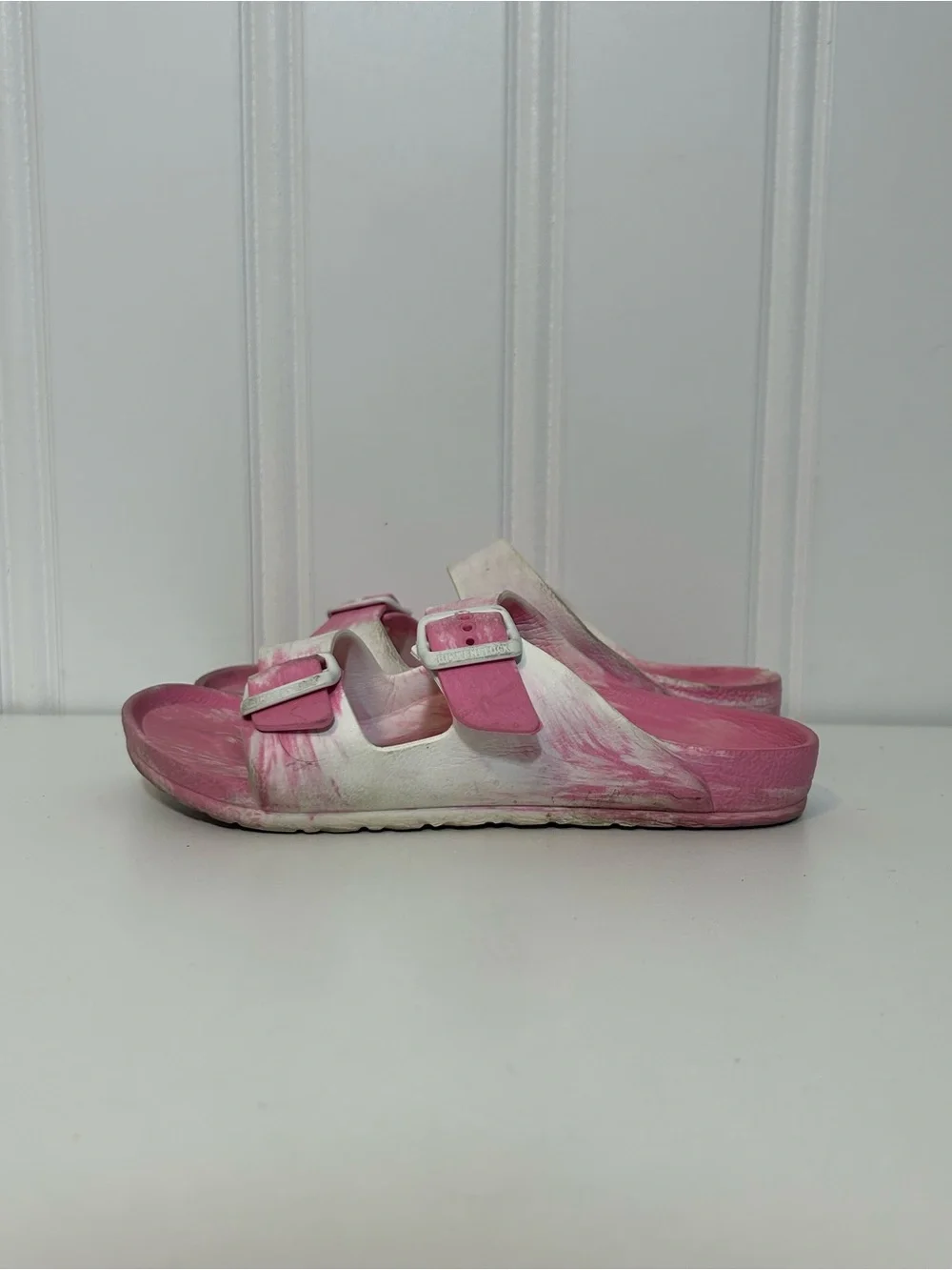 Birkenstock Arizona Eva pink white marble sandals